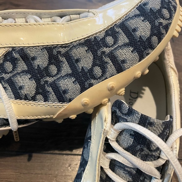 Dior Sneakers! womens genuine leather & blue logo print patent leather detail - Picture 8 of 8